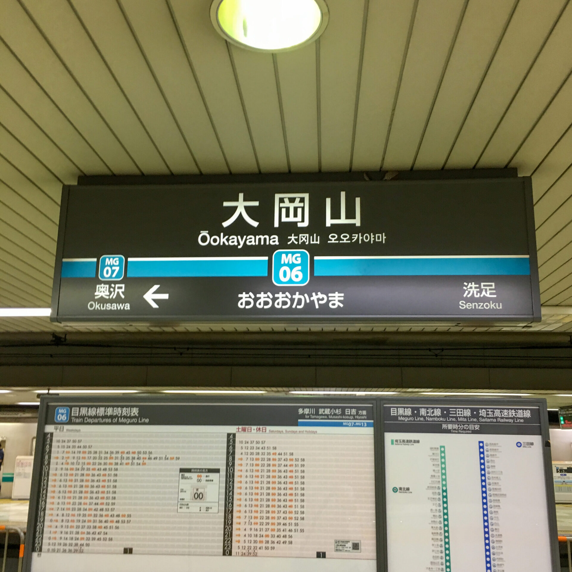 大岡山駅駅名標